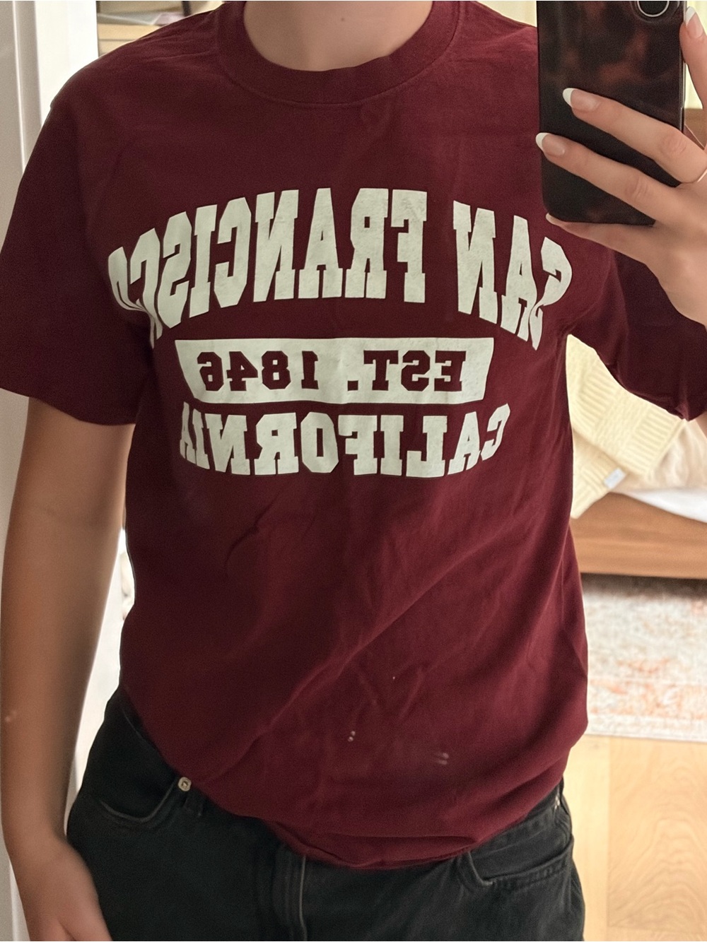 Women’s Maroon 'San Francisco California' Graphic Tee